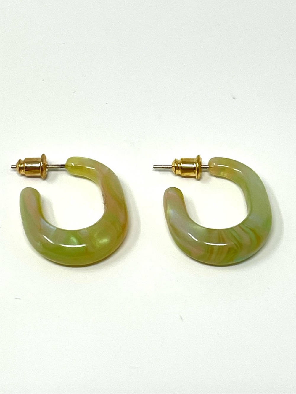 New Anthropologie Mod Green Hoop Earrings